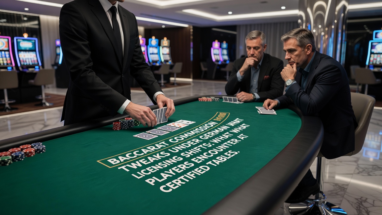 Spieler an einem mobilen Baccarat-Tisch mit sichtbaren Provisionsdetails in einer deutschen lizenzierten App